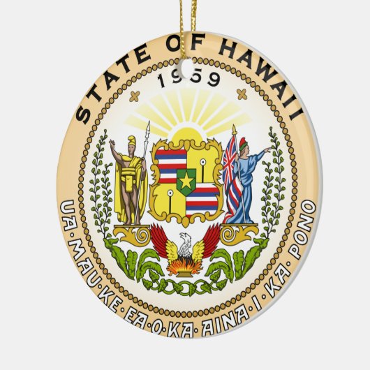 Hawaii* kerstversieringハ    リ ワ  ク keramisch ornament (Links)