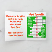 Hawaii Kerstwoord Scramble Feestdagen Kaart (Binnen)