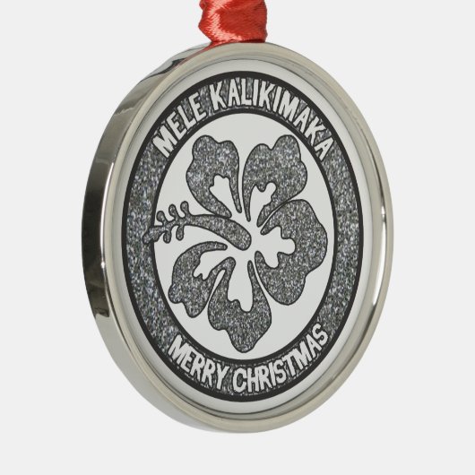 Hawaii Kerstzilverglitter hibiscus ornament (Rechts)