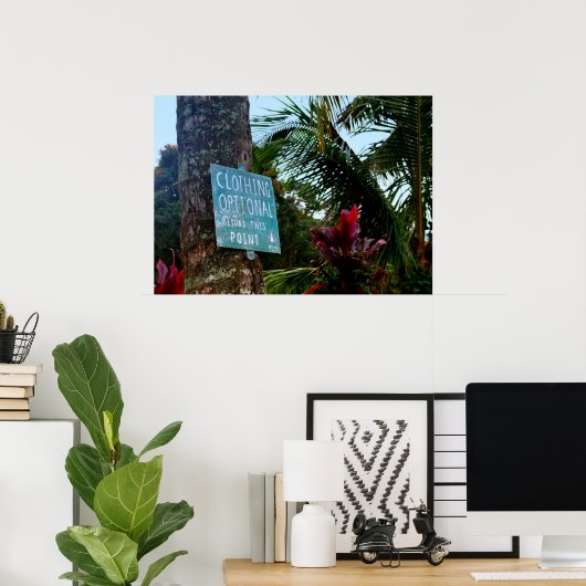 Hawaii "Kleding optioneel"-teken Poster (Thuiskantoor)
