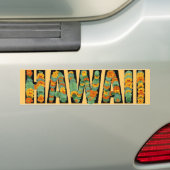 Hawaii kleurrijke bloemen heldere bumpersticker (Op auto)