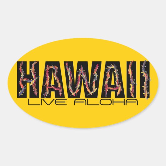 Hawaii koi vissen leven aloha oranje stickers (Voorkant)