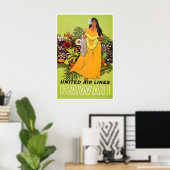 Hawaii Kunst Hawaiaanse Print Verenigde Reisposter (Thuiskantoor)