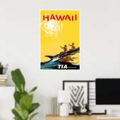 Hawaii Kunst TIA Reisposter Outrigger Print (Thuiskantoor)