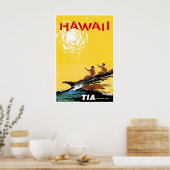 Hawaii Kunst TIA Reisposter Outrigger Print (Keuken)