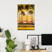 Hawaii Kunstprint Hawaiaanse Lucht Reisposter Poster (Thuiskantoor)