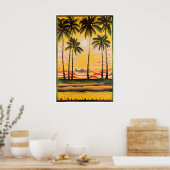 Hawaii Kunstprint Hawaiaanse Lucht Reisposter Poster (Keuken)