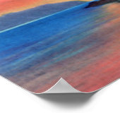 Hawaii kust op zonsondergang poster (Hoek)