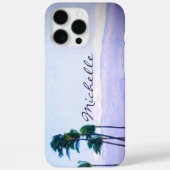 Hawaii Kustpalmbomen Paarse Bergen Naam Case-Mate iPhone Case (Achterkant)