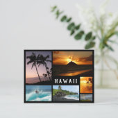 Hawaii landschappen zwarte lijst collage briefkaart (Staand voorkant)