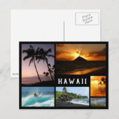 Hawaii landschappen zwarte lijst collage briefkaart (Voorkant / Achterkant)