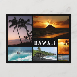 Hawaii landschappen zwarte lijst collage briefkaart
