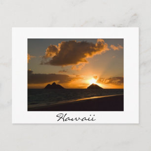 Hawaii Lanikai sunrise white text briefkaart