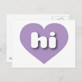 Hawaii lavender hart - Ik hou van hem Briefkaart (Voorkant / Achterkant)