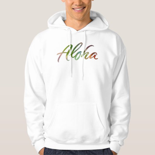 Hawai'i Lettering Calligraphy - Aloha Hawaii Hoodie (Voorkant)