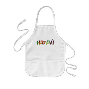 Hawai'i Lettering - Fun Bright Hawaiian Luau Cook Kinder Schort