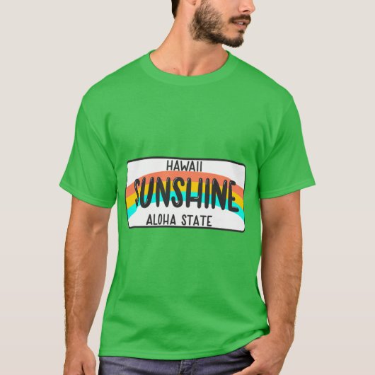 Hawaii License Bord Rainbow T-shirt (Voorkant)