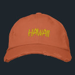 HAWAII Licht Groen op Sinaasappel Noodlijdende Sti Geborduurde Pet<br><div class="desc">HAWAII Lichtgroen op Sinaasappel Geborduurd stijl distressed cotton pet. Maakt een geweldig cadeau voor iedereen die van Hawaï houdt! Als u liever uw persoonlijke tekst hebt, selecteert u de knop "Deze sjabloon personaliseren" om de gewenste aangepaste tekst in te voeren. Borduurwerk is ook aanpasbaar aan andere kleurkeuzes door de knop...</div>