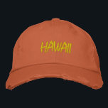 HAWAII Licht Groen op Sinaasappel Noodlijdende Sti Geborduurde Pet<br><div class="desc">HAWAII Lichtgroen op Sinaasappel Geborduurd stijl distressed cotton pet. Maakt een geweldig cadeau voor iedereen die van Hawaï houdt! Als u liever uw persoonlijke tekst hebt, selecteert u de knop "Deze sjabloon personaliseren" om de gewenste aangepaste tekst in te voeren. Borduurwerk is ook aanpasbaar aan andere kleurkeuzes door de knop...</div>
