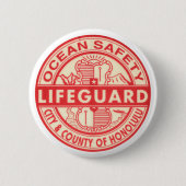 Hawaii Lifeguard Logo Ronde Button 5,7 Cm (Voorkant)