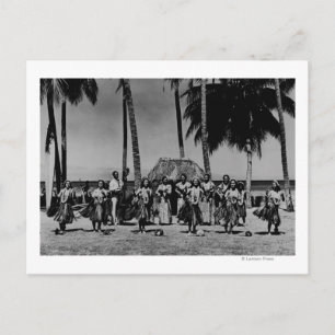 Hawaii - Lijn van Hula Girls Dancing Briefkaart