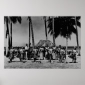 Hawaii - Lijn van Hula Girls Dancing Poster (Voorkant)