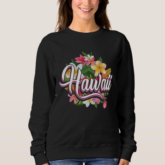 Hawaii Lover with Hawaii Flowers Hawaiian Trui (Voorkant)