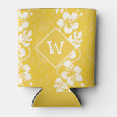 Hawaii Luau Party Hibiscus Bloemen Monogram Blikjeskoeler (Voorkant)