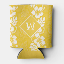 Hawaii Luau Party Hibiscus Bloemen Monogram Blikjeskoeler