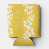 Hawaii Luau Party Hibiscus Bloemen Monogram Blikjeskoeler (Achterkant)