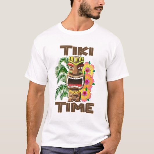 Hawaii Luau Tiki Time T-shirt (Voorkant)