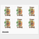 Hawaii Luau Tiki Time Vierkante Sticker (Vel)