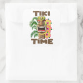 Hawaii Luau Tiki Time Vierkante Sticker (Tas)