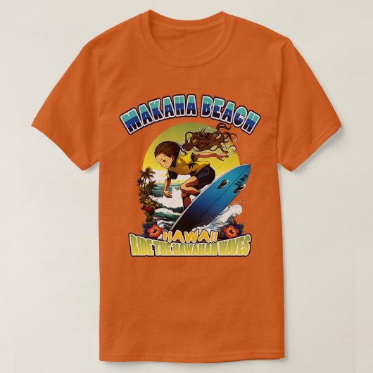 Hawaii makaha strand surfen 80802 TShirt (Design voorkant)