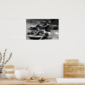 Hawaii - Man die Taro om Poi te maken Poster (Keuken)