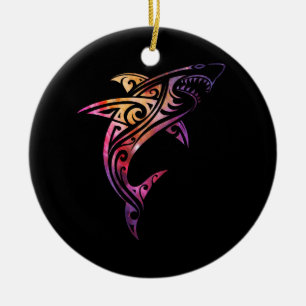 Hawaii Mano Tribal Shark Lover Keramisch Ornament