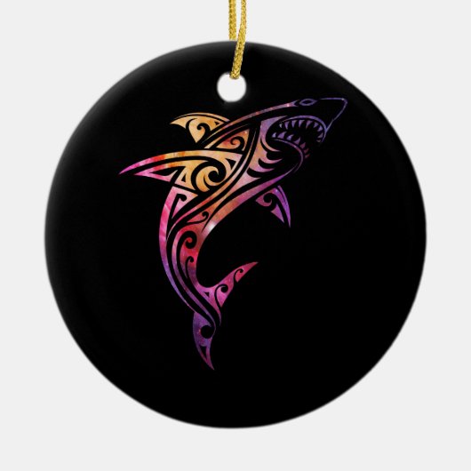 Hawaii Mano Tribal Shark Lover Keramisch Ornament (Voorkant)