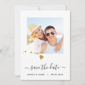 Hawaii Map Foto Weddenschap Save the Date Card (Voorkant)