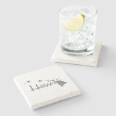 Hawaii Map:  grijs krijt Stenen Onderzetter (Zijkant)