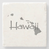 Hawaii Map:  grijs krijt Stenen Onderzetter (Voorkant)