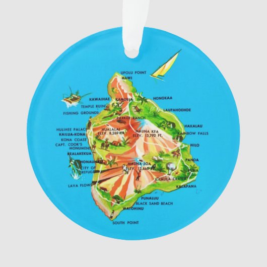 Hawaii Map  Ornament (voorkant)