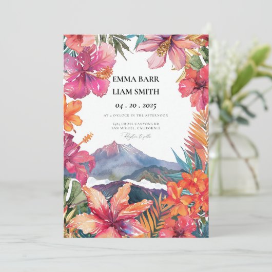 Hawaii Maui bruiloft uitnodiging (Staand voorkant)