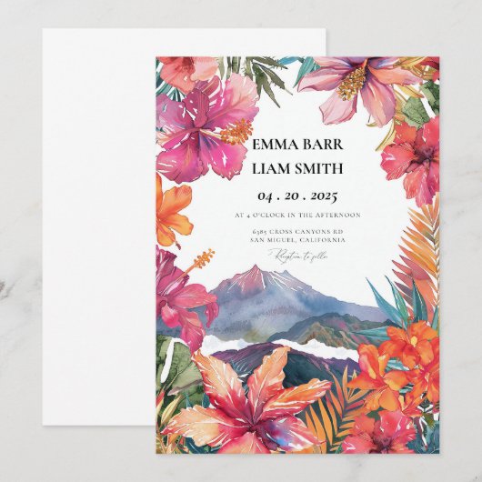 Hawaii Maui bruiloft uitnodiging (Voorkant / Achterkant)