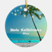 Hawaii Mele Kalikimaka Foto 2 Palms String Lights