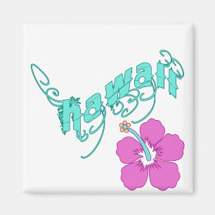 Hawaii met Hibiscus Products Magneet