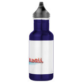 Hawaii met palmen, bloemen en surfboard waterfles  (Rechts)