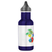 Hawaii met palmen, bloemen en surfboard waterfles  (Links)