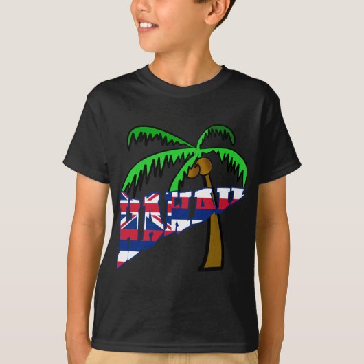 Hawaii met palmstructuurproducten t-shirt (Voorkant)