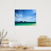 Hawaii Mokulua Islands Ocean Art Poster Print (Keuken)