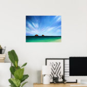 Hawaii Mokulua Islands Ocean Art Poster Print (Thuiskantoor)